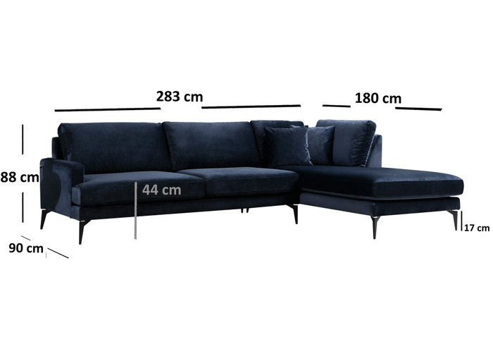 Atelier Del Sofa Papira Corner Right (L3+Chl) Azul marino Atelier Del Sofa Papira Corner Right (L3+Chl) Azul marino